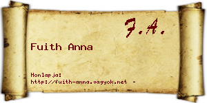 Fuith Anna névjegykártya